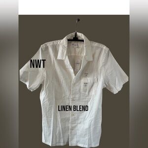 😎 NWT Boys GAP white linen shirt